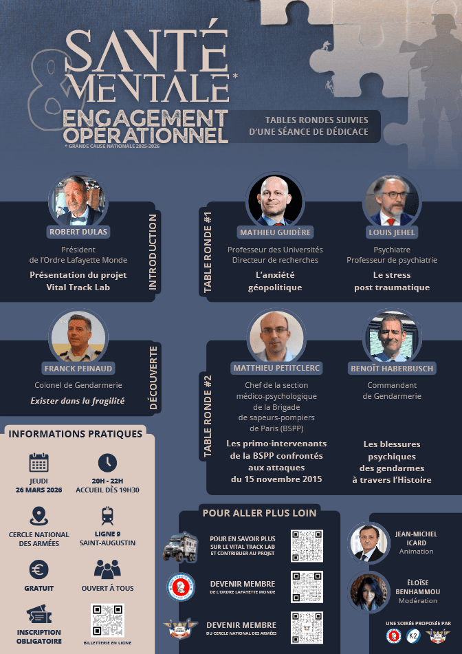 L'Ordre Lafayette Monde partenaire de la soirée « Santé Mentale & Engagement Opérationnel »